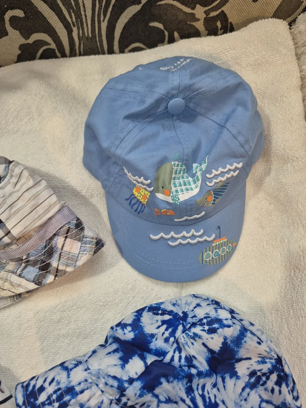 Kids Blue Sun Bucket Hat Ball Cap Lightweight Summer Shade Hats 4 Hats Total